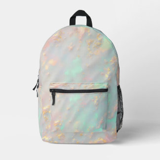 Gold Luxury Trendy Blush Pink Soft Mint Collection Printed Backpack
