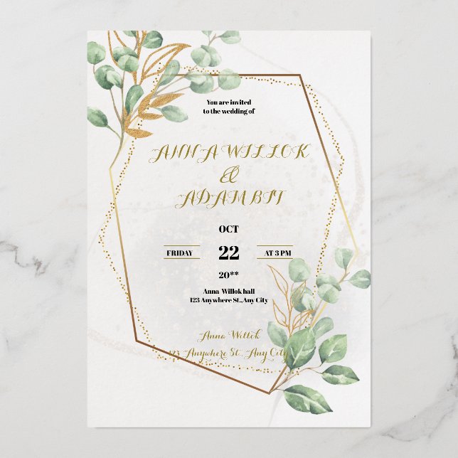 Gold Luxury Wedding Invitation (Front)