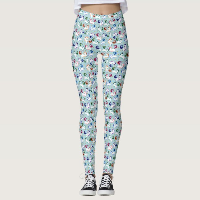 Gold Magical Star Rainbow Unicorn Leggings (Front)