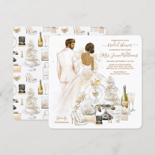 Gold Magnolia Dark Bride Bridal Shower Invitation