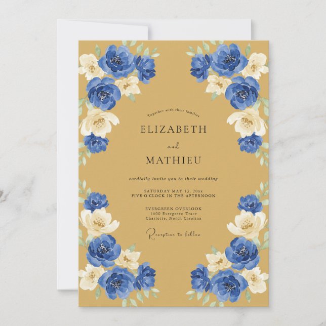 Gold Majestic Royal Wedding Invitation (Front)