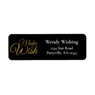 Gold Make a Wish Birthday Party Address