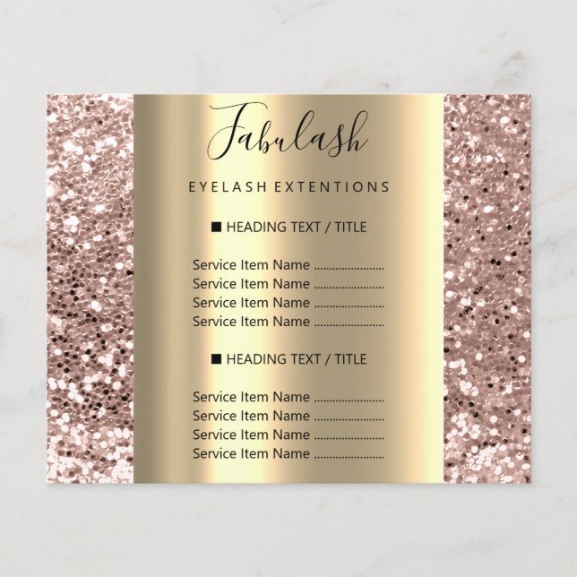 Gold Makeup Beauty Salon Rose Hair Nails Flyer (Front)