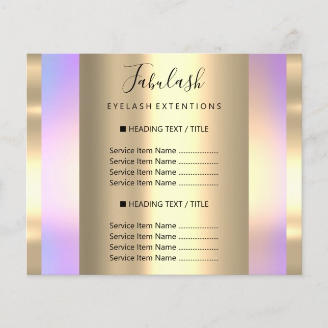 Gold Makeup Beauty Salon Rose Hair Nails Purple Flyer (Front)