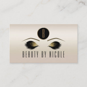 Gold Makeup Eyes Eyelashes Customer Loyalty Card