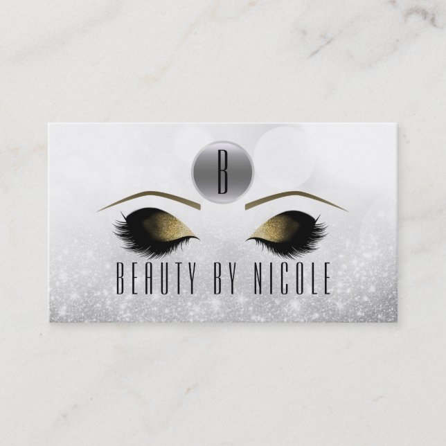 Gold Makeup Eyes Silver Glam Customer Loyalty Card (Front)