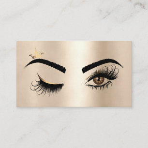 Gold Makeup Wink Eye Beauty Salon Lash Extension Business Card