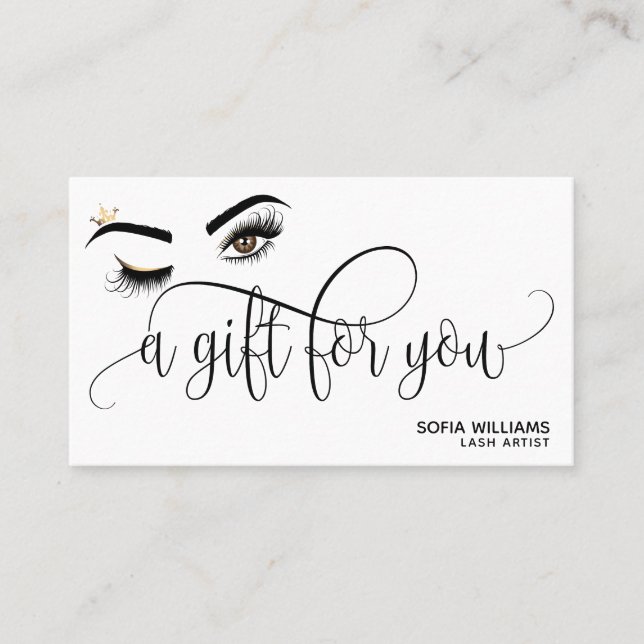 Gold Makeup Wink Eye brown Beauty Salon Gift Card (Front)