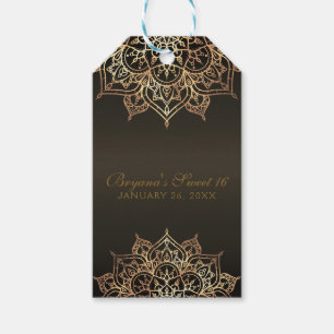 Gold Mandala Bronze Glam Modern Wedding Favour Gift Tags