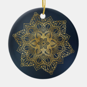 Gold Mandala Ceramic Tree Decoration