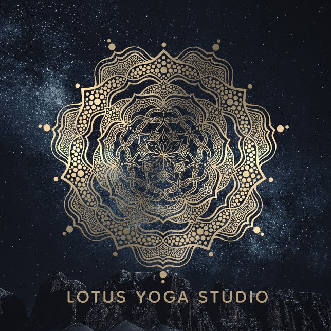  Gold Mandala Classy Luxury Chic Reiki Yoga Studio Window Cling (Creator Uploaded)