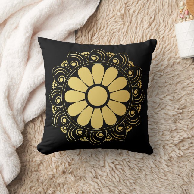 Gold Mandala Cushion (Blanket)