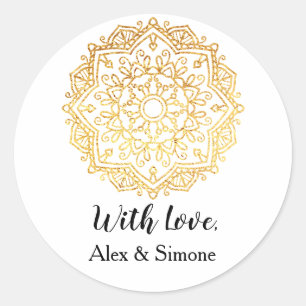 Gold Mandala Custom With Love Sticker