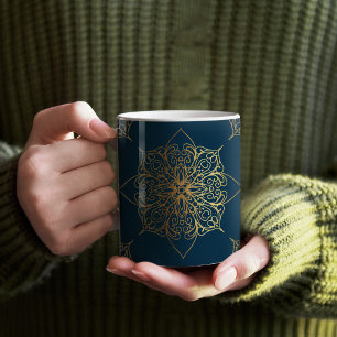 Gold Mandala Damask Pattern Coffee Mug