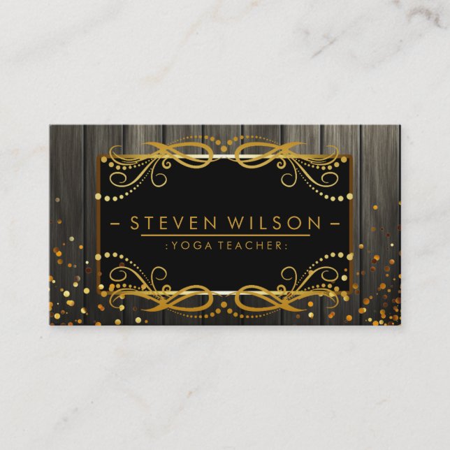 Gold Mandala Decorative Yoga Holistic Health Business Card (Front)