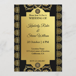 Gold Mandala Gold Henna Invitation