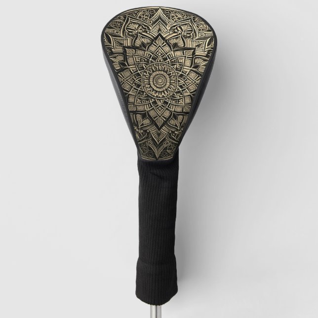 Gold Mandala  Golf Head Cover (Front)
