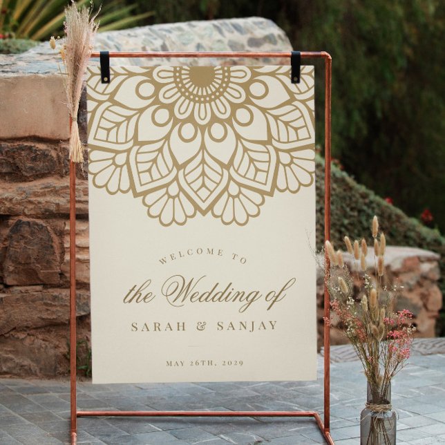 Gold Mandala Indian Wedding Welcome Sign (Creator Uploaded)
