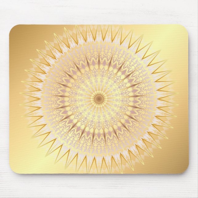 Gold Mandala Medallion Mouse Mat (Front)