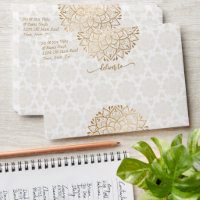 Gold mandala rangoli Indian wedding envelope