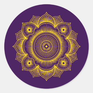 Gold Mandala Symbol Classic Round Sticker
