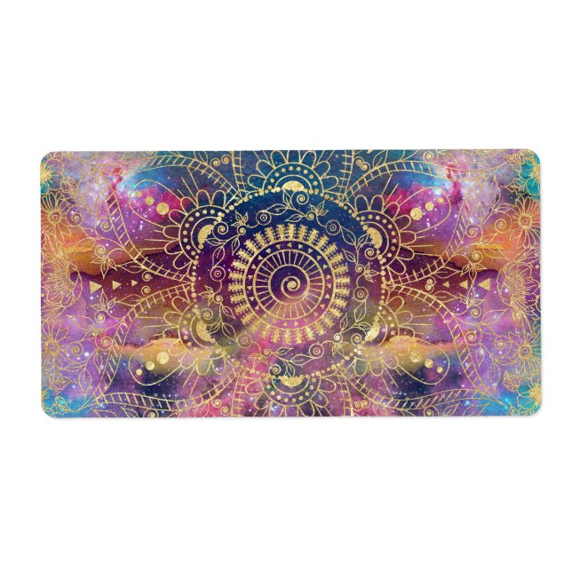Gold Mandala Watercolor Colourful Nebula (Front)