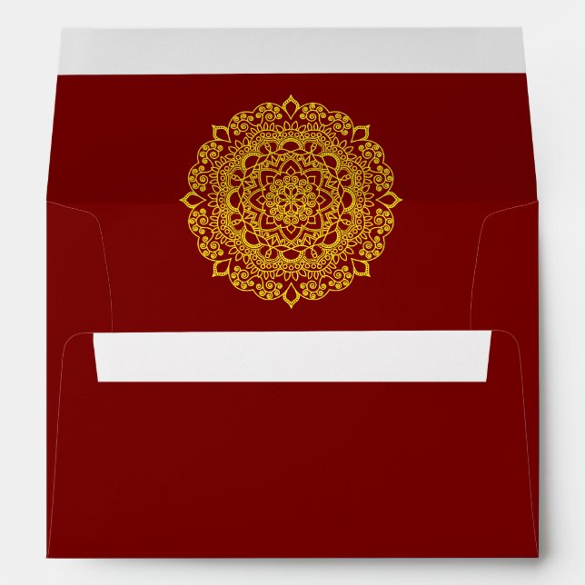 gold mandala wedding envelope (Back (Bottom))