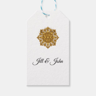  Gold Mandala Wedding Favor Tag Name