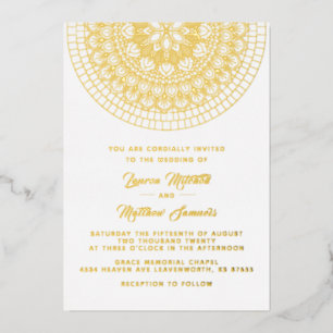 Gold Mandala Wedding Foil Invitation