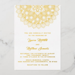 Gold Mandala Wedding Foil Invitation