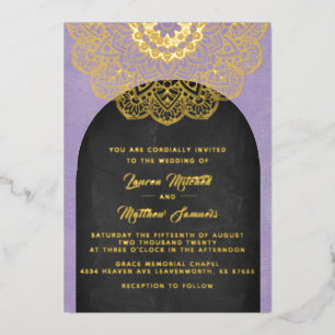 Gold Mandala Wedding Foil Invitation