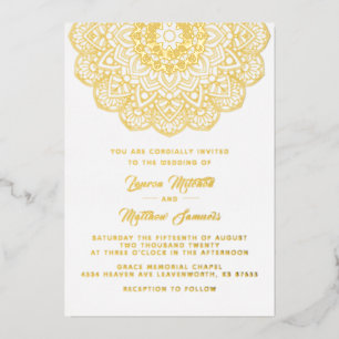 Gold Mandala Wedding Foil Invitation