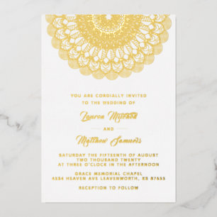Gold Mandala Wedding Foil Invitation