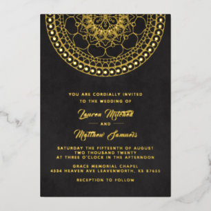 Gold Mandala Wedding Foil Invitation