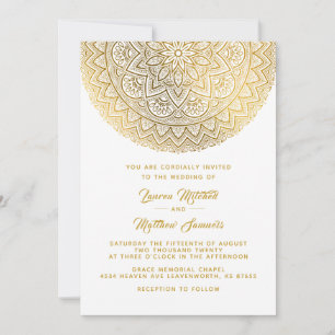 Gold Mandala Wedding Invitation