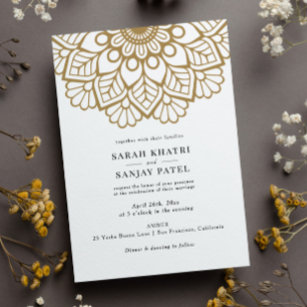 Gold Mandala Wedding Invitation