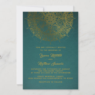 Gold Mandala Wedding Invitation