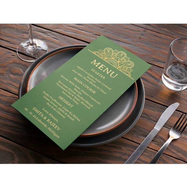 Gold Mandala Wedding Menu Card  (Creator Uploaded)