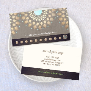 Gold Mandala Yoga 10 Class Punch Loyalty Card