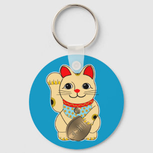 Gold Maneki Neko Key Ring