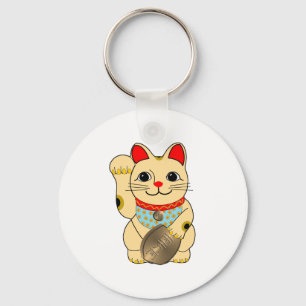 Gold Maneki Neko Key Ring