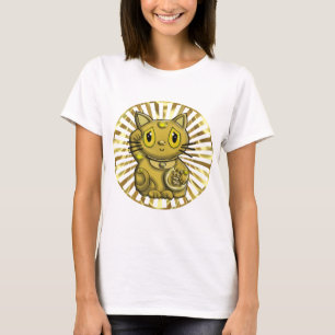 Gold Maneki Neko Lucky Beckoning Cat T-Shirt
