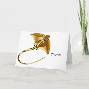 Gold Manta Sting Ray Thank You Card