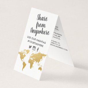 Gold Map Travel Themed Destination Hashtag Sign