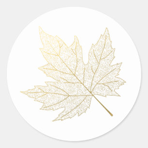 Gold Maple Leaf Sticker