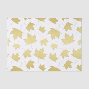 Gold Maple Leaves Pattern Tissue Paper