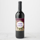 Gold Marble and Burgundy Florals Birthday Thanks