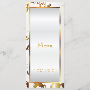 Gold Marble and White Satin - Menu