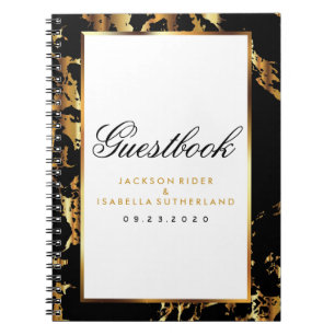 Gold Marble & Black   - Guest Book