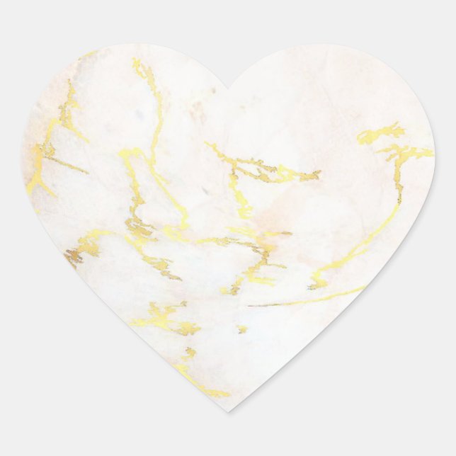Gold Marble Blank Template Add Your Text Modern Heart Sticker (Front)